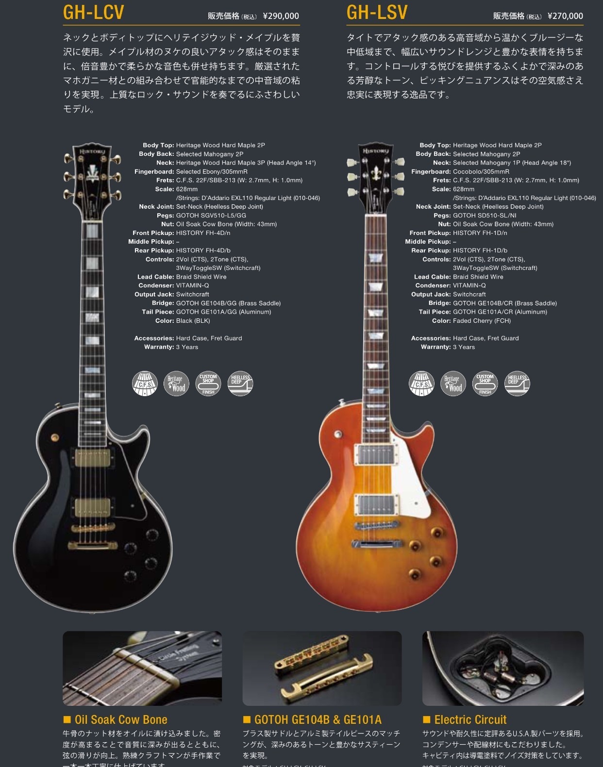 美品】History LH-10 FM CS 限定生産品 タイムレスティンバー - ギター